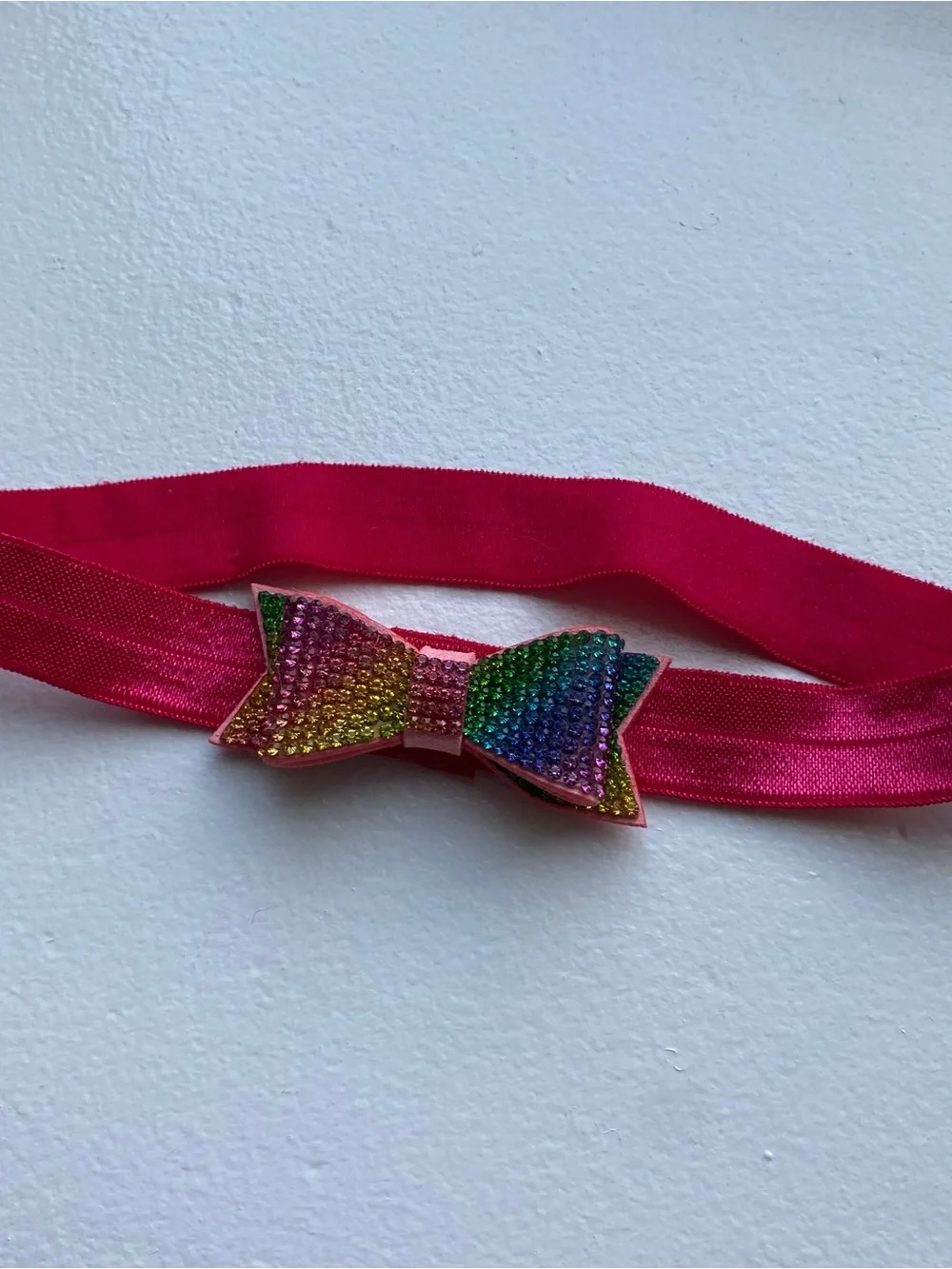 Baby Headband Swarovski Elements Bow Pink New Bari Lynn Soft! NWT Colorful $17